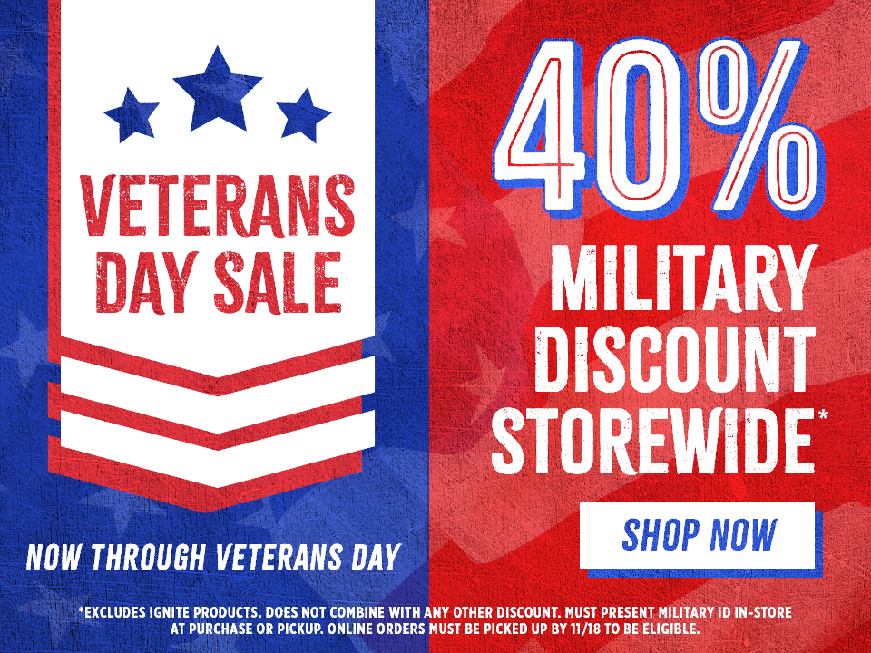 Celebrate Veterans Day with 40% off for our military!